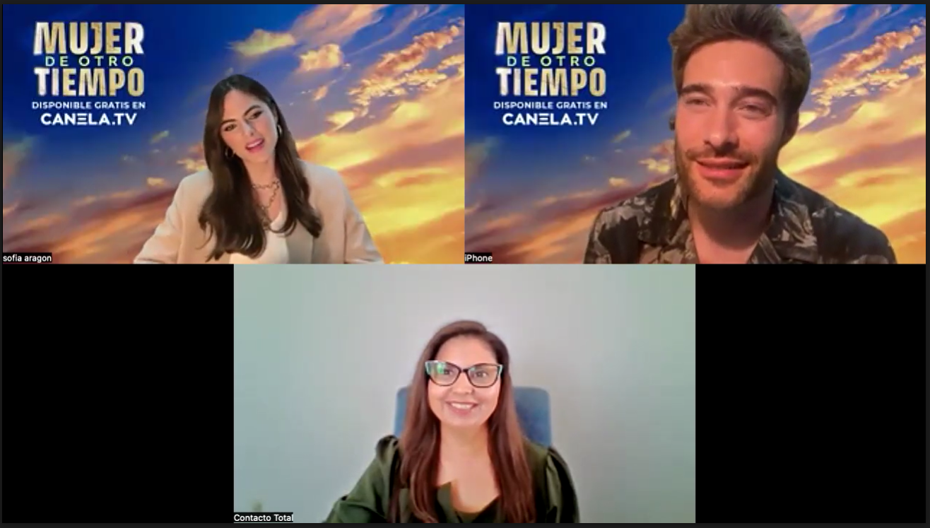Sofía Aragón y Rodrigo Guirao durante la entrevista con Contacto Total vía Zoom.