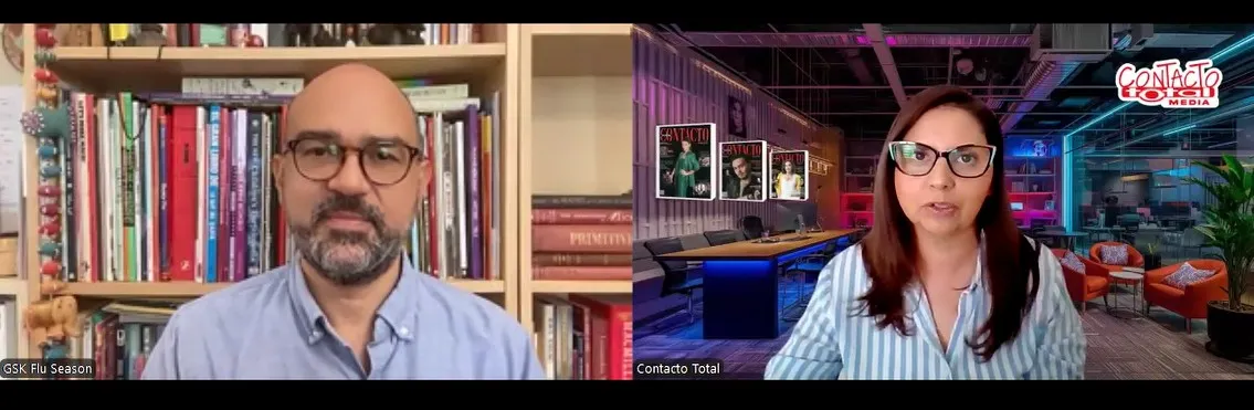 Dr. Luis Romano durante entrevista con contacto total via Zoom